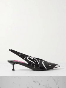 Studded leather slingback pumps Studded leather slingback pumps
