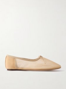 Landon bow-embellished mesh ballet flats Landon bow-embellished mesh ballet flats