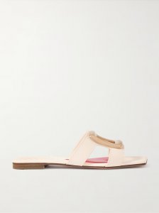 Nagoya embellished cutout leather slides Nagoya embellished cutout leather slides