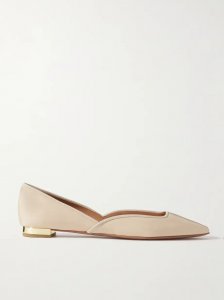 Maia grosgrain-trimmed glossed-leather ballet flats Maia grosgrain-trimmed glossed-leather ballet flats
