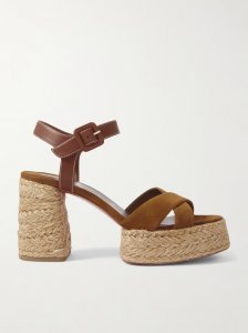 Calakala 70 leather and suede espadrille platform sandals Calakala 70 leather and suede espadrille platform sandals
