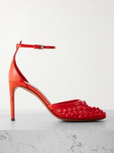 90 embellished fishnet and patent-leather pumps 90 embellished fishnet and patent-leather pumps
