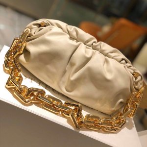 Bottega Veneta White The Chain Pouch Leather Shoulder Bag Bottega Veneta White The Chain Pouch Leather Shoulder Bag