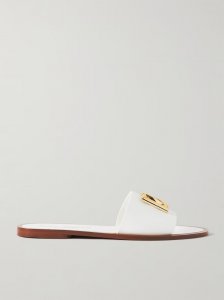 Bianca embellished leather slides Bianca embellished leather slides
