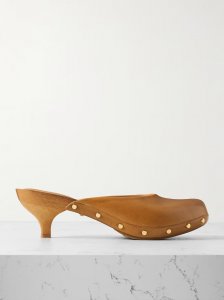 Studded leather mules Studded leather mules