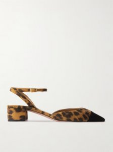 French Flirt 35 grosgrain-trimmed leopard-print suede pumps French Flirt 35 grosgrain-trimmed leopard-print suede pumps