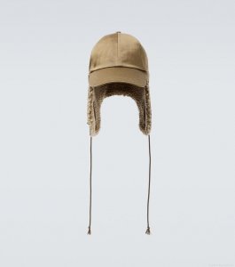 BurberryFaux-shearling trimmed cotton hat BurberryFaux-shearling trimmed cotton hat