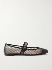 Solstice leather-trimmed mesh ballet flats Solstice leather-trimmed mesh ballet flats