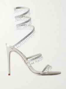 Cleo crystal-embellished satin sandals Cleo crystal-embellished satin sandals