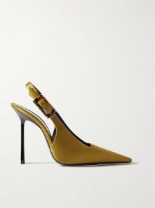 Climax satin slingback point-toe pumps Climax satin slingback point-toe pumps