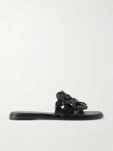 Amalfi woven leather slides Amalfi woven leather slides
