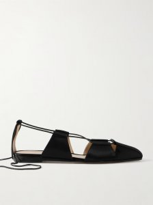 Greek lace-up silk-satin ballet flats Greek lace-up silk-satin ballet flats