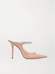 Bing 100 crystal-embellished patent-leather mules Bing 100 crystal-embellished patent-leather mules