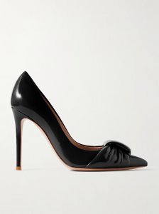 95 gathered glossed-leather pumps 95 gathered glossed-leather pumps
