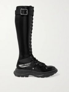 Glossed-leather exaggerated-sole knee boots Glossed-leather exaggerated-sole knee boots