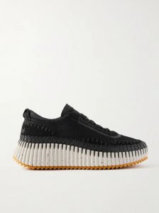 Nama embroidered suede and recycled-mesh sneakers Nama embroidered suede and recycled-mesh sneakers