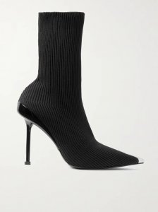 Slash ribbed stretch-knit ankle boots Slash ribbed stretch-knit ankle boots