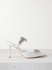 Lurum 90 crystal-embellished satin mules Lurum 90 crystal-embellished satin mules