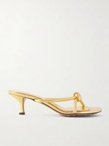 Blink knotted metallic leather sandals Blink knotted metallic leather sandals