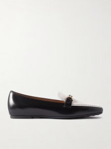 Embellished two-tone leather loafers Embellished two-tone leather loafers
