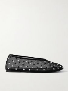 Marcy crystal-embellished mesh ballet flats Marcy crystal-embellished mesh ballet flats