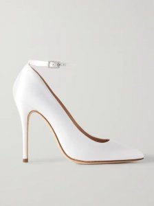 Crystal-embellished silk-satin pumps Crystal-embellished silk-satin pumps