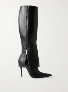 Leather pointed-toe knee boots Leather pointed-toe knee boots