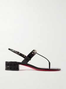 MJ embellished croc-effect patent-leather sandals MJ embellished croc-effect patent-leather sandals