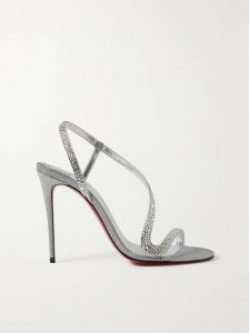 Rosalie Strass 100 embellished glittered leather sandals Rosalie Strass 100 embellished glittered leather sandals