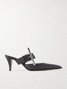 Embellished leather mules Embellished leather mules
