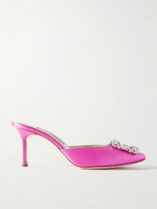Hangisimu 70 crystal-embellished satin mules Hangisimu 70 crystal-embellished satin mules