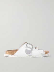 Rebecca buckled leather slides Rebecca buckled leather slides