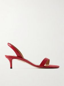 So Nude 50 lizard-effect leather slingback sandals So Nude 50 lizard-effect leather slingback sandals