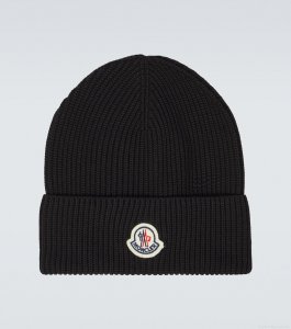MonclerLogo cotton beanie MonclerLogo cotton beanie