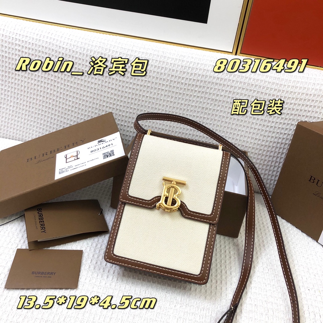 BURBERRY HANDBAG Brown with Off-White Accents BURBERRY HANDBAG Brown with Off-White Accents