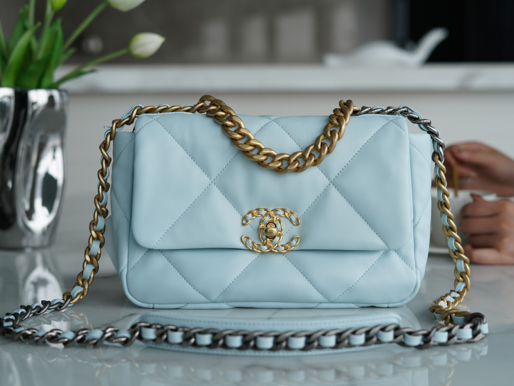 CHANEL CROSSBODY BAG Light Blue CHANEL CROSSBODY BAG Light Blue