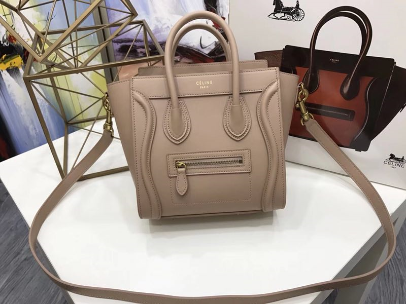 Celine Nano Luggage Smooth Leather Taupe Celine Nano Luggage Smooth Leather Taupe