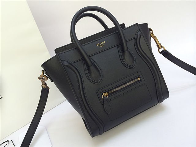 Celine Nano Luggage Black Smooth Leather Celine Nano Luggage Black Smooth Leather