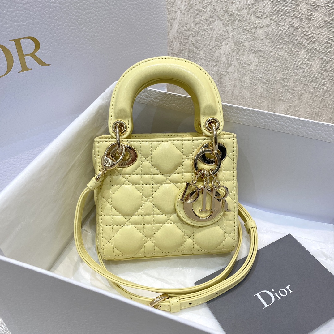 CHRISTIAN DIOR LAMBSKIN CANNAGE MINI LADY DIOR CHRISTIAN DIOR LAMBSKIN CANNAGE MINI LADY DIOR