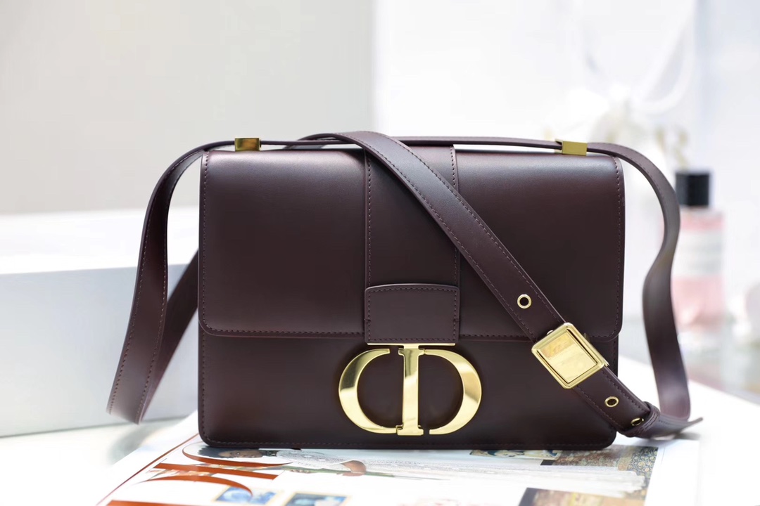Authentic Dior Montaigne 30 Bag Burgundy in Calfskin and Gold Hardware Authentic Dior Montaigne 30 Bag Burgundy in Calfskin and Gold Hardware