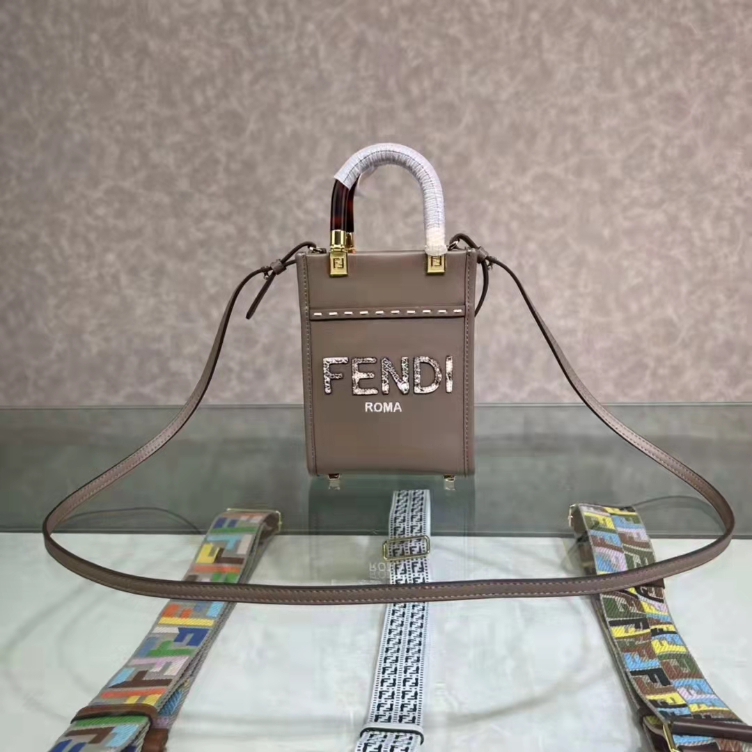 Fendi Mini Sunshine Shopper Grey Fendi Mini Sunshine Shopper Grey
