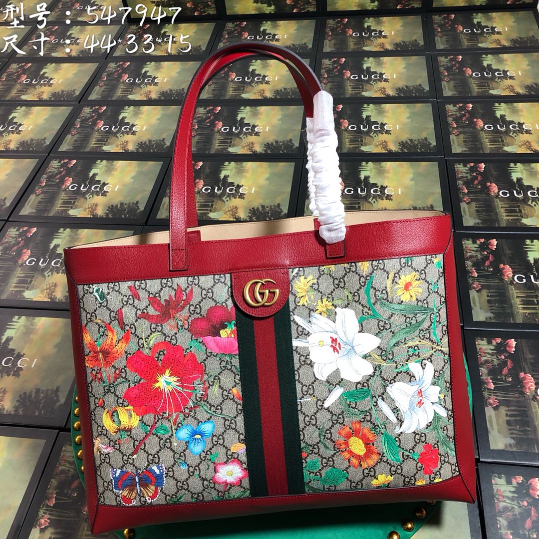 Gucci Ophidia Medium GG Flora Tote Bag Gucci Ophidia Medium GG Flora Tote Bag