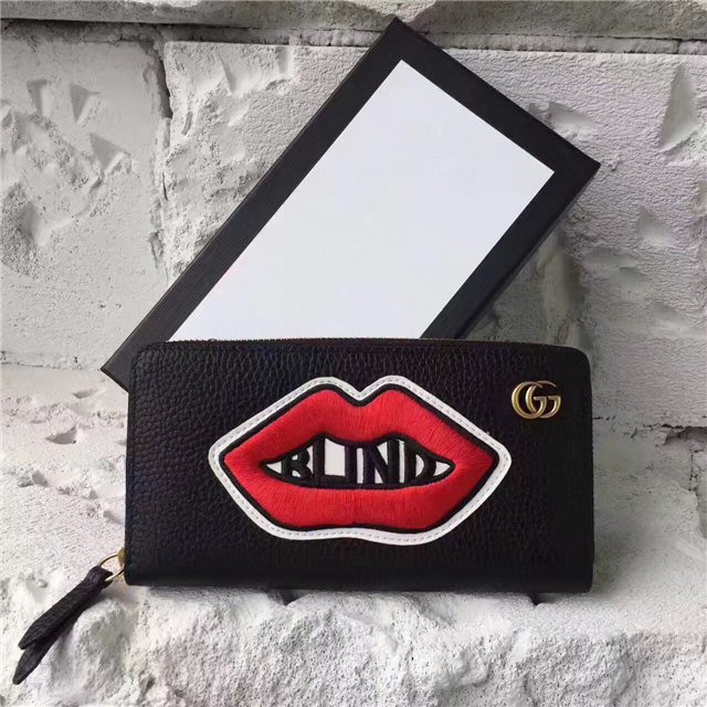 Gucci Leather Zip Around Wallet With Mouth (2 Colors) Gucci Leather Zip Around Wallet With Mouth (2 Colors)