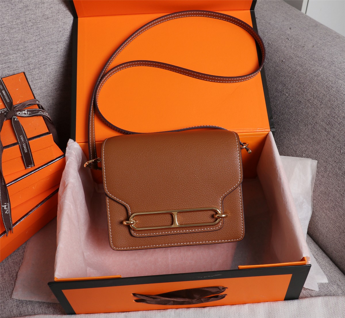 HERMES HANDBAG Brown HERMES HANDBAG Brown