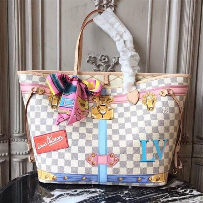 Louis Vuitton Neverfull MM Damier Azur Canvas Louis Vuitton Neverfull MM Damier Azur Canvas