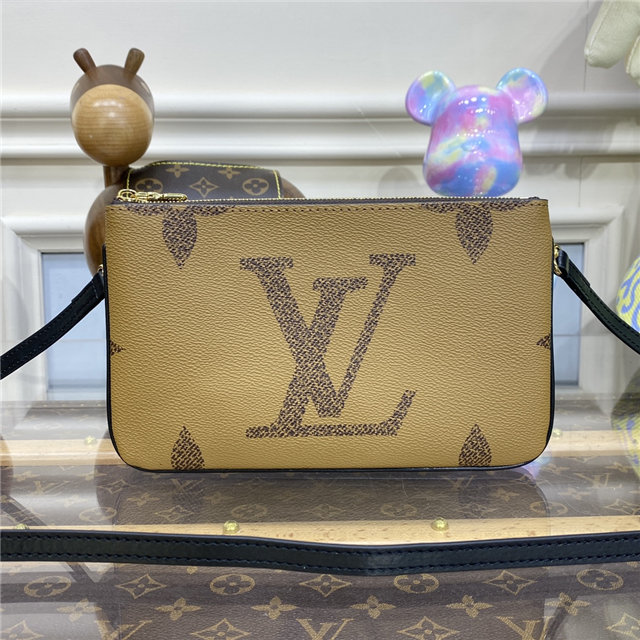 Louis Vuitton Double Zip Pochette Monogram Giant Reverse Canvas M69203 Louis Vuitton Double Zip Pochette Monogram Giant Reverse Canvas M69203