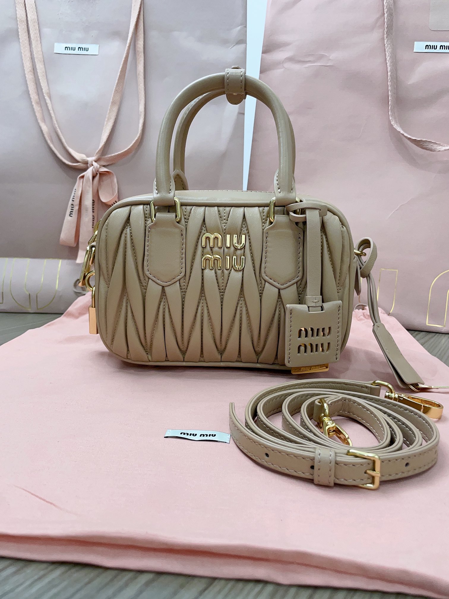 MIUMIU HANDBAG champagne color MIUMIU HANDBAG champagne color