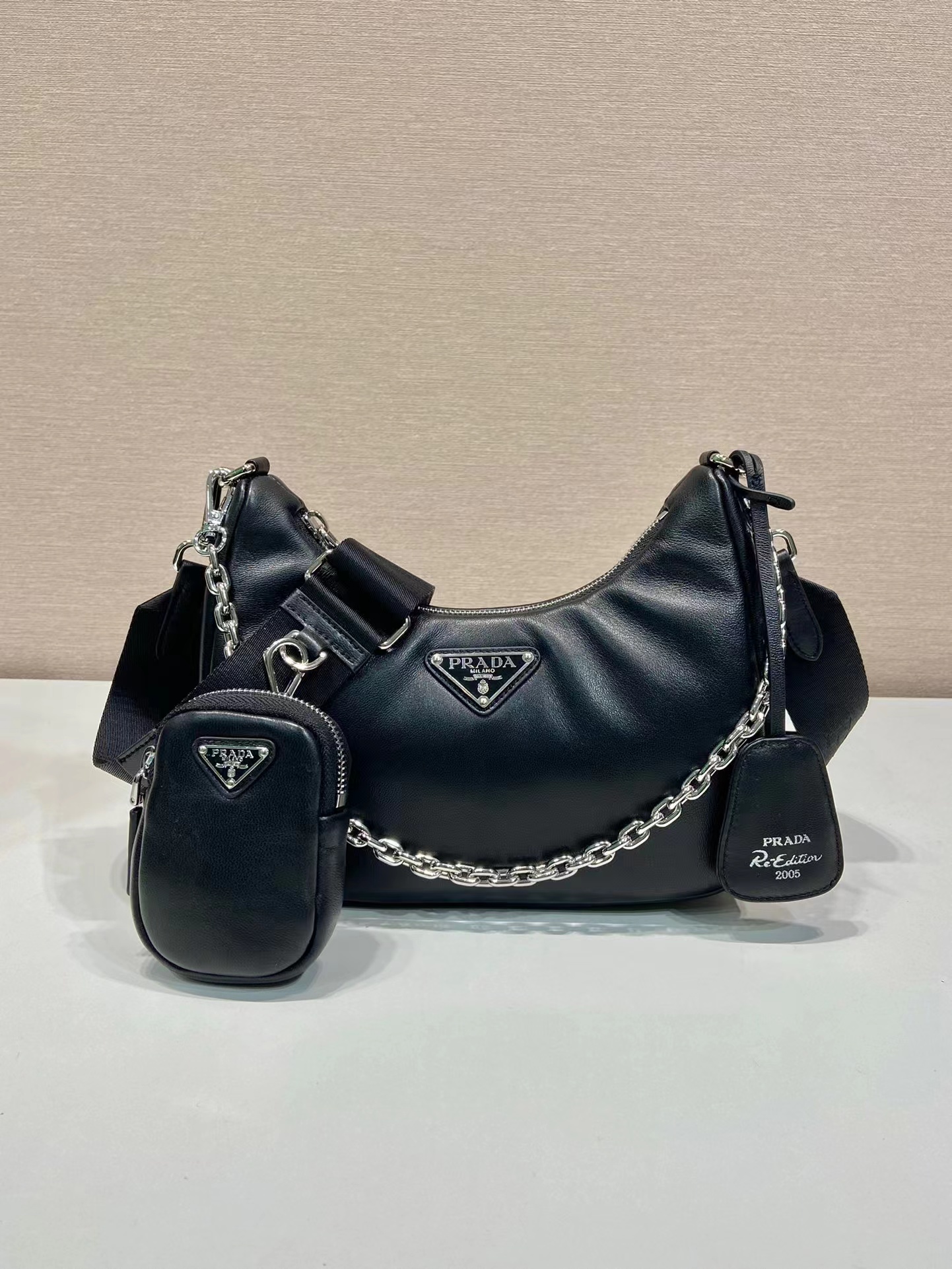 Prada Padded Nappa Leather Black 1BH204 Prada Padded Nappa Leather Black 1BH204