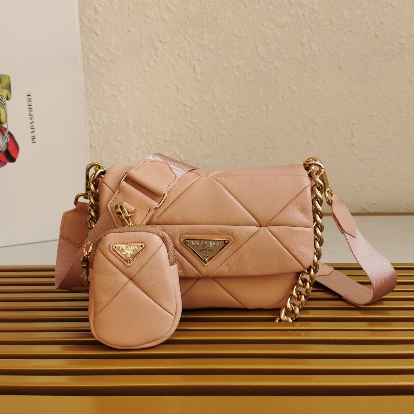 PRADA CROSSBODY BAG MARIO pale pink PRADA CROSSBODY BAG MARIO pale pink