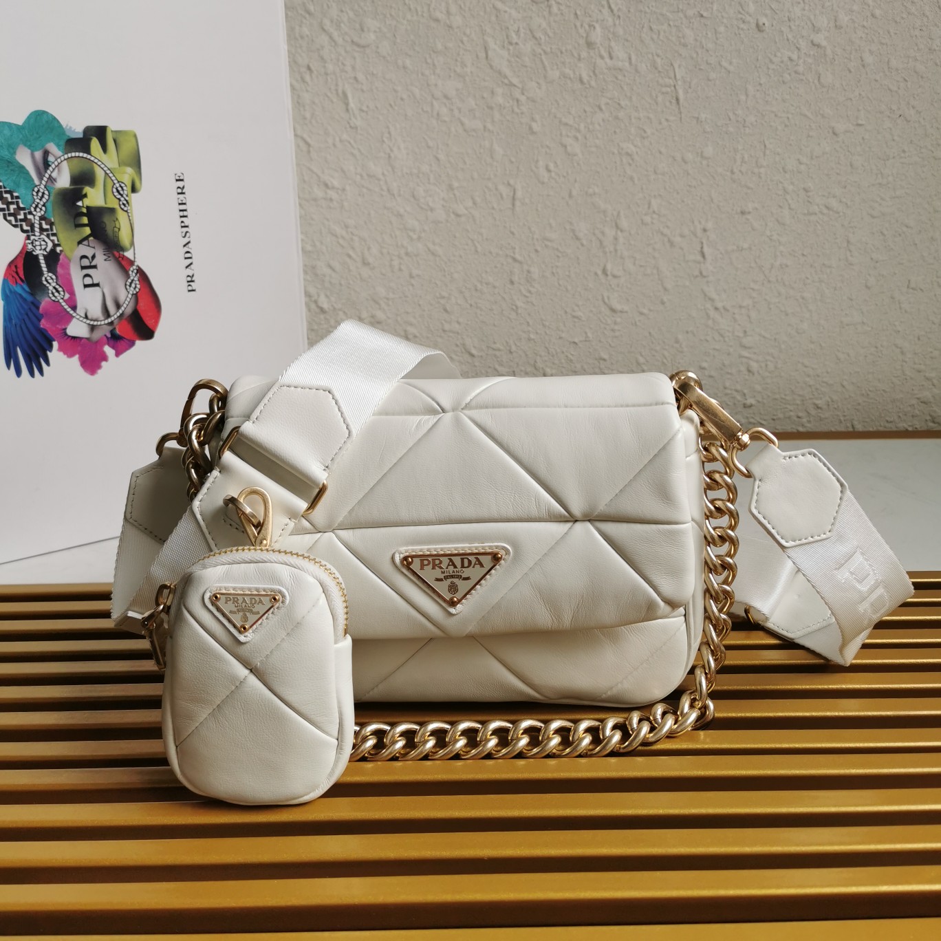 PRADA CROSSBODY BAG MARIO white PRADA CROSSBODY BAG MARIO white